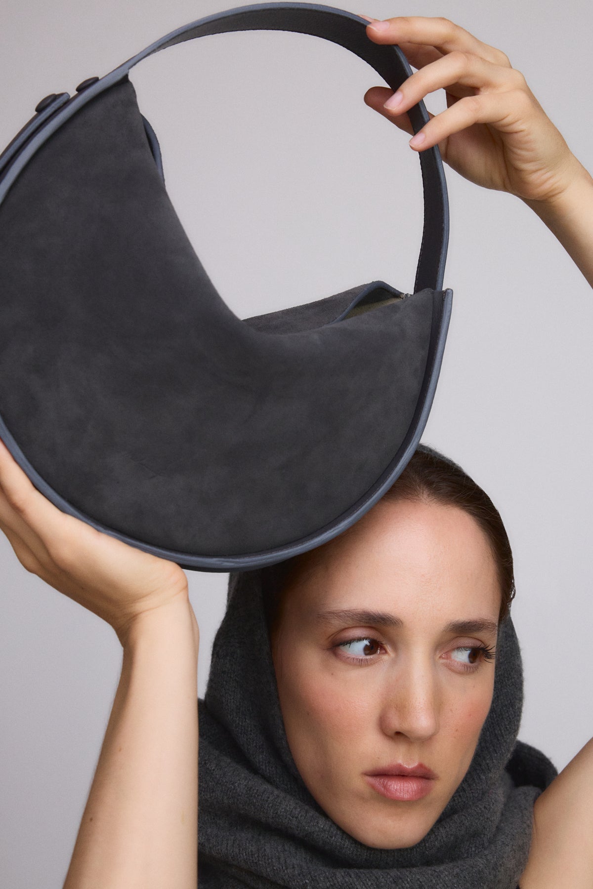 ALMA BORSA A SPALLA GRIGIO SUEDE