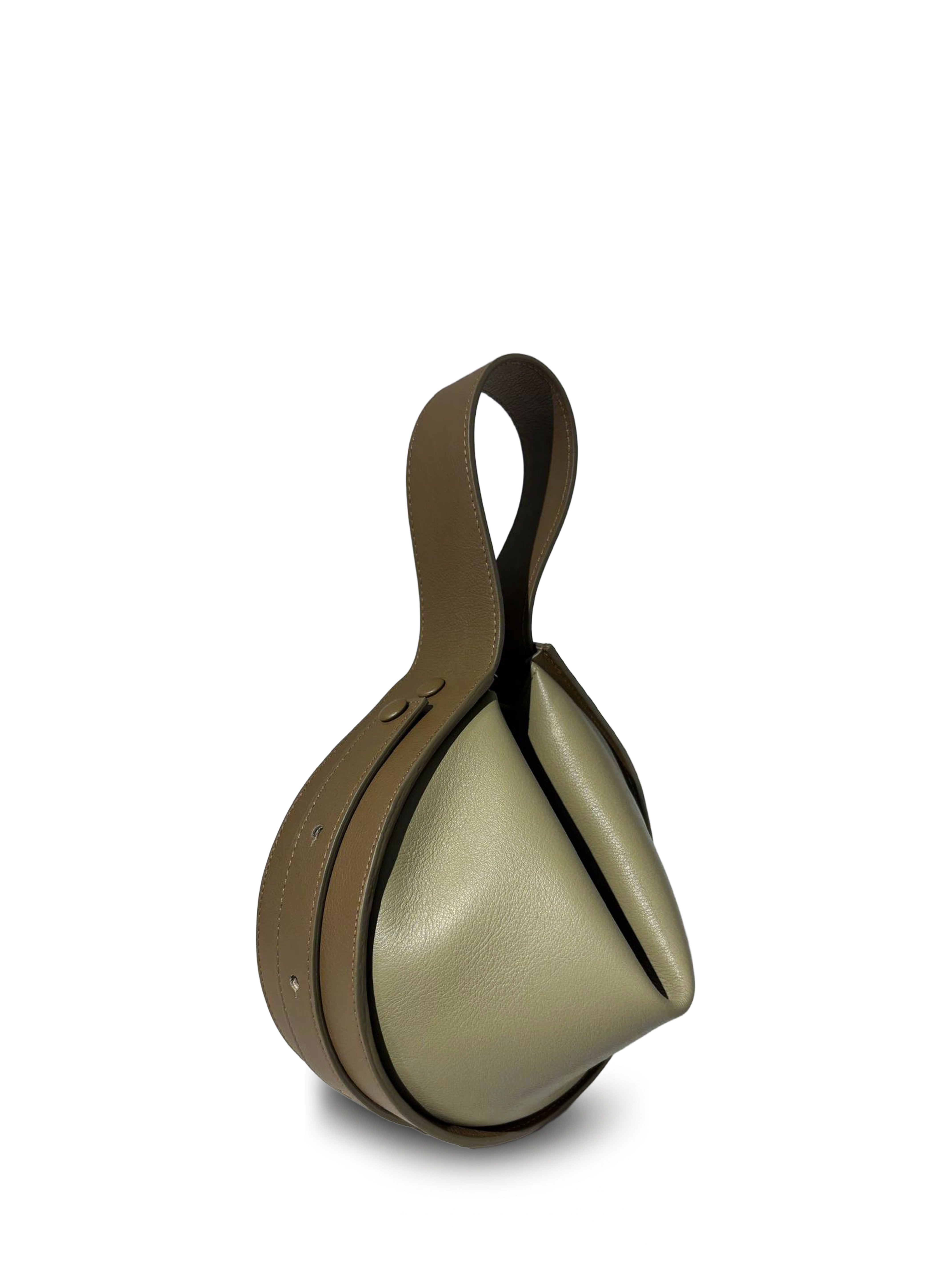 ALMA BORSA A SPALLA BICOLOR SALVIA-KHAKI