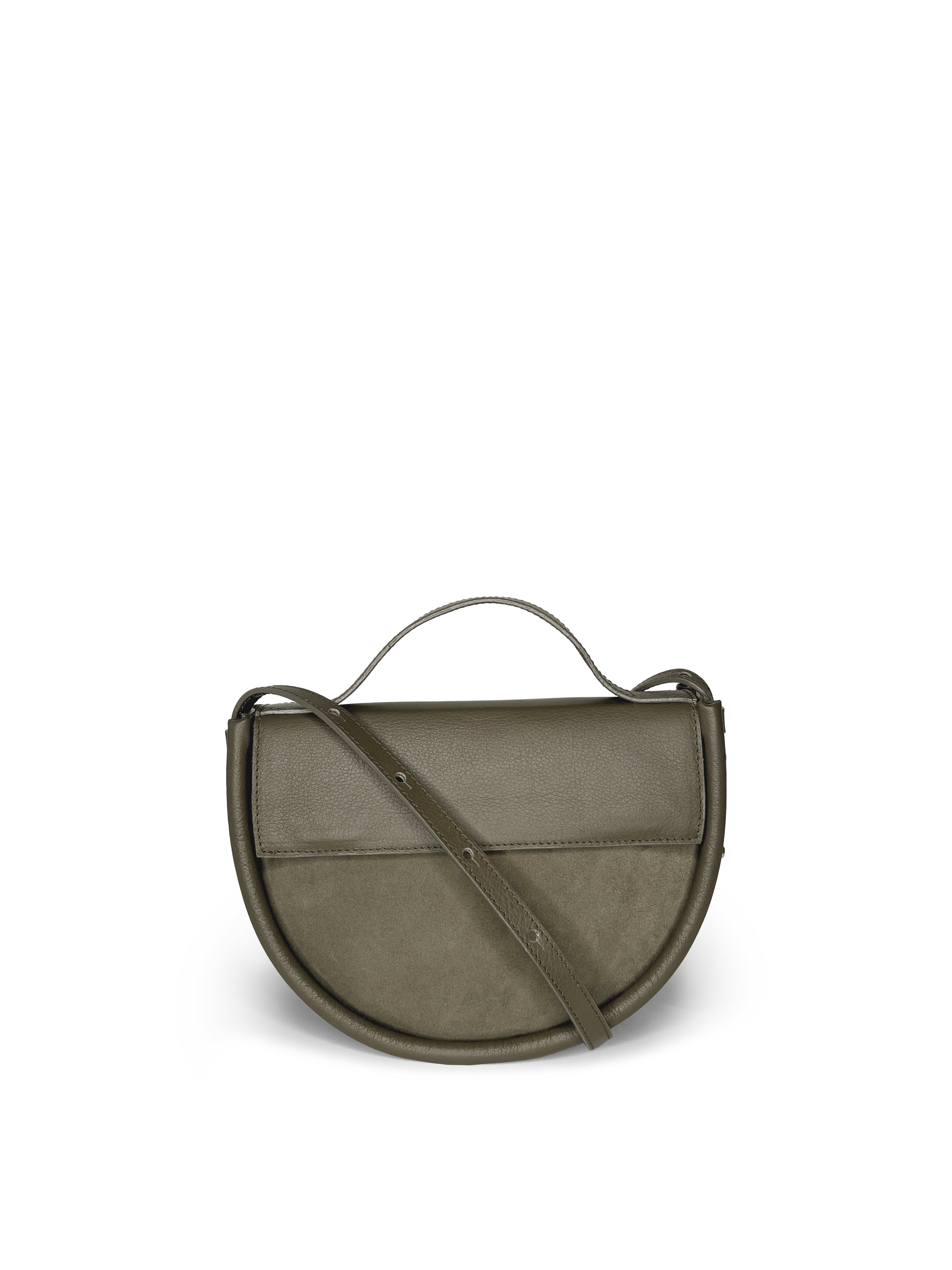 NINA BORSA A TRACOLLA OLIVA pelle camoscio