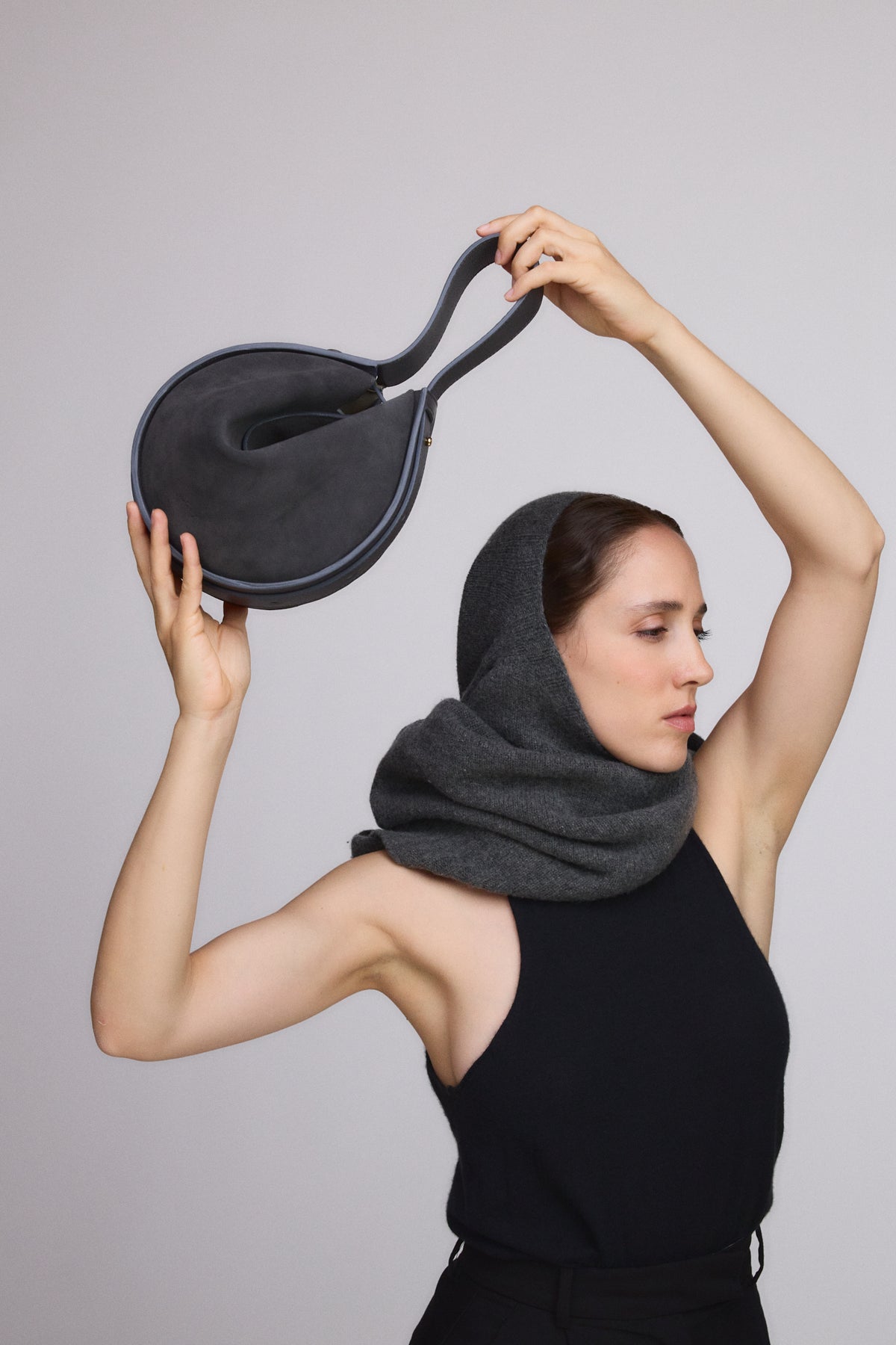 ALMA BORSA A SPALLA GRIGIO SUEDE