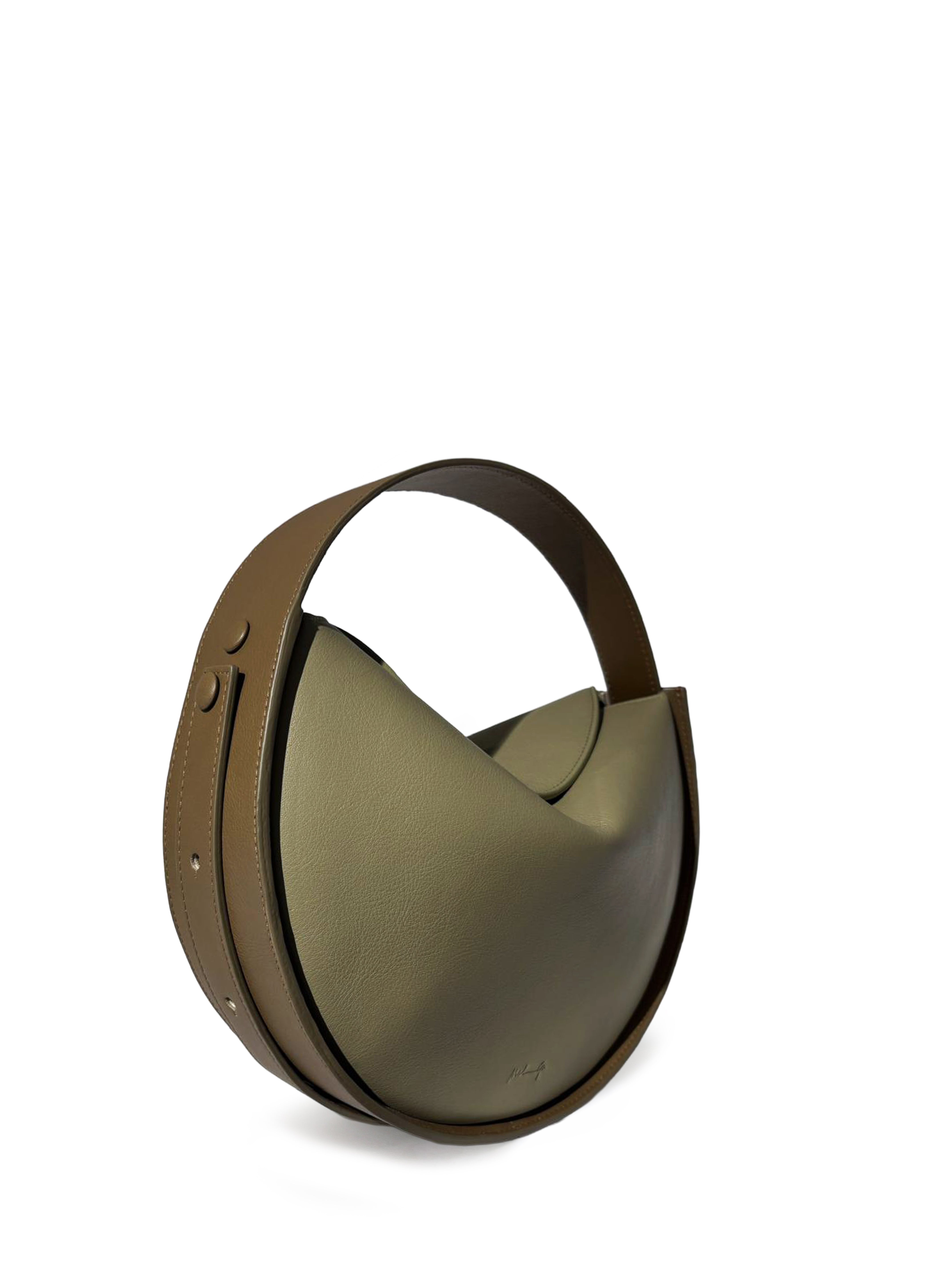 ALMA BORSA A SPALLA BICOLOR SALVIA-KHAKI