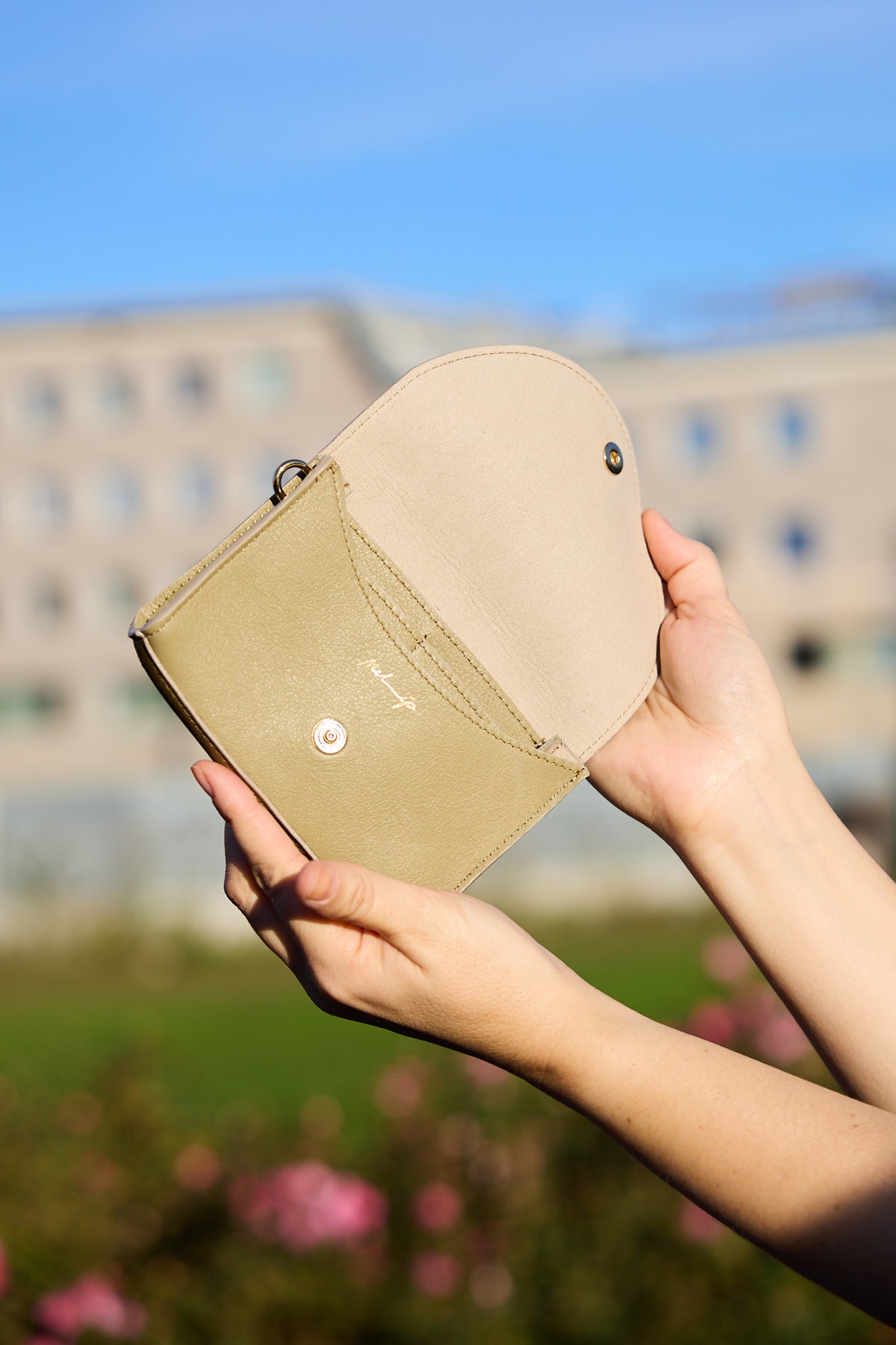 Mini Pouch bicolor Salvia-Khaki