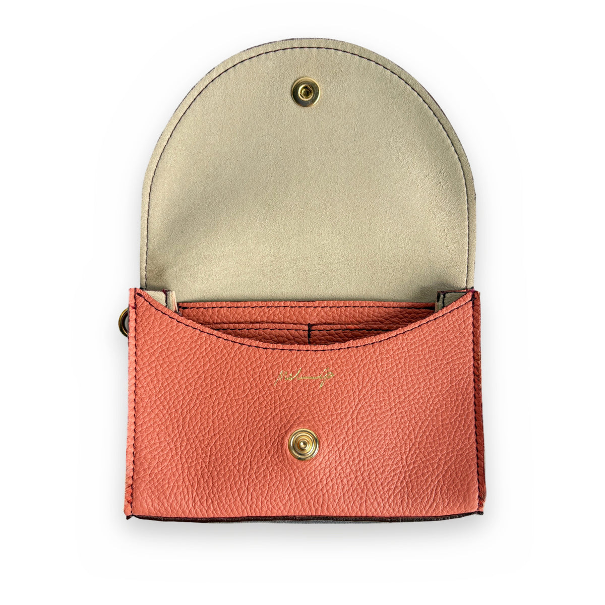Mini Pouch bicolor corallo-mosto